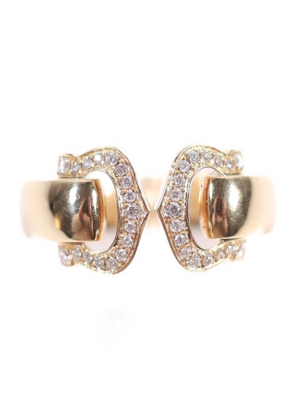 Cartier 750 Boucluse Gold & Diamond Band ring size 6.25 with Engraved Logo - Picture 3 of 6